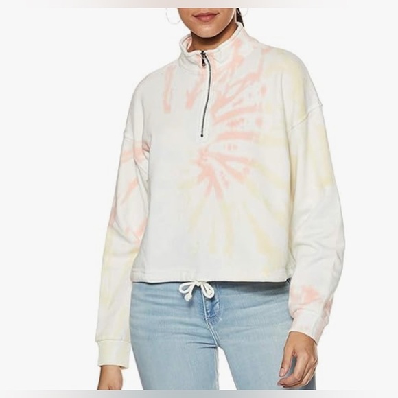 American Eagle size small tie-dye crop quarter zip pull over sweater - Picture 6 of 6